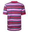 Thumbnail Back view of cassis striped short sleeve polo shirt.